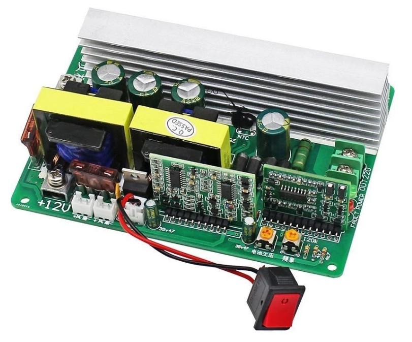 ชุดคิต PCB อินเวอร์เตอร์ 600W W DC12V / AC220V แผงวงจรโมดูลอินเวอร์เตอร์ปรับได้